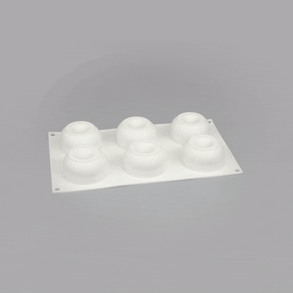 Pastry Tek Silicone Ridged Donut - 6-Compartment - 10 count box