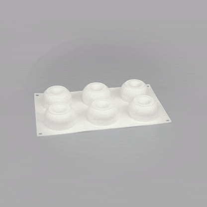 Pastry Tek Silicone Ridged Donut - 6-Compartment - 10 count box