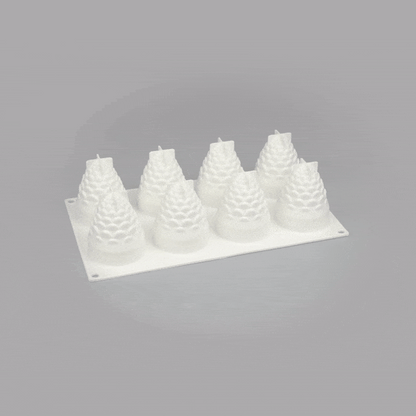 Pastry Tek Silicone Pineapple Baking Mold - 8-Compartment - 10 count box