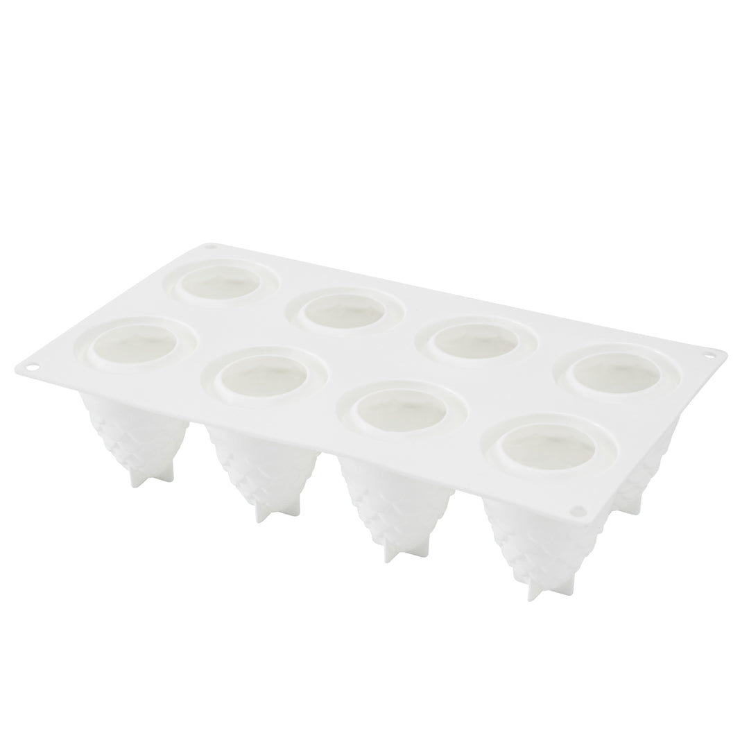 Pastry Tek Silicone Pineapple Baking Mold - 8-Compartment - 10 count box