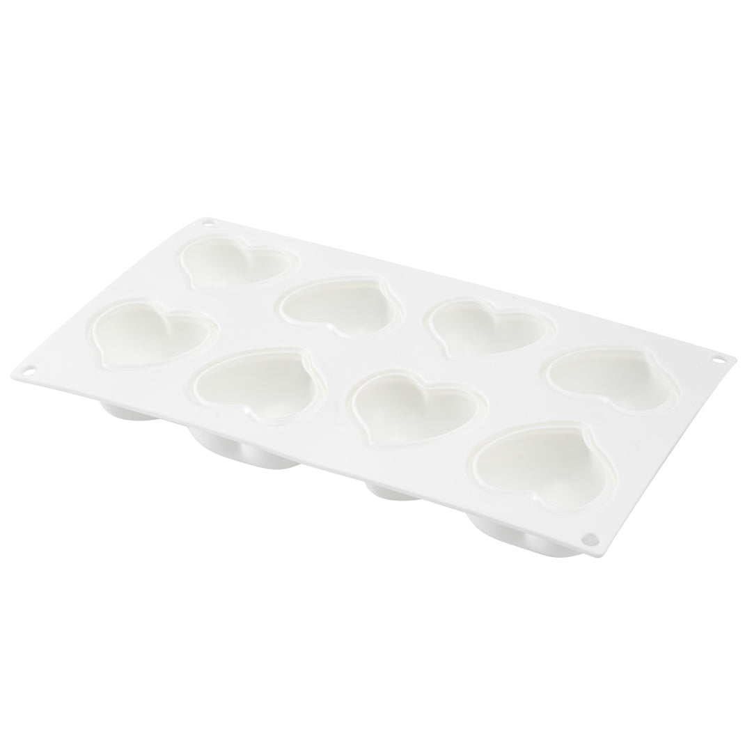 Pastry Tek Silicone Heart Baking Mold - 8-Compartment - 1 count box
