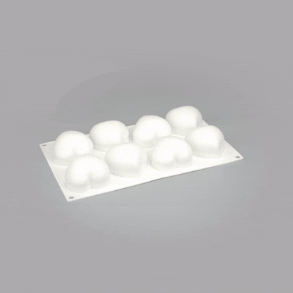 Pastry Tek Silicone Heart Baking Mold - 8-Compartment - 10 count box