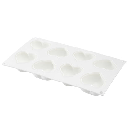 Pastry Tek Silicone Heart Baking Mold - 8-Compartment - 10 count box