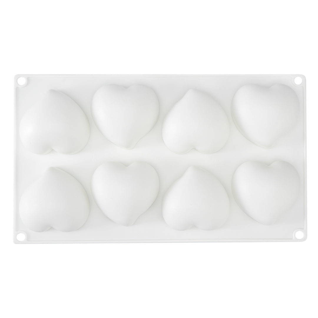 Pastry Tek Silicone Heart Baking Mold - 8-Compartment - 10 count box
