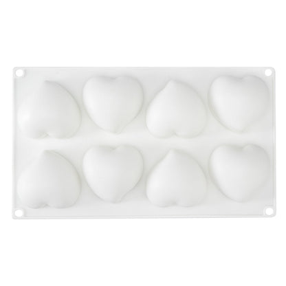 Pastry Tek Silicone Heart Baking Mold - 8-Compartment - 10 count box