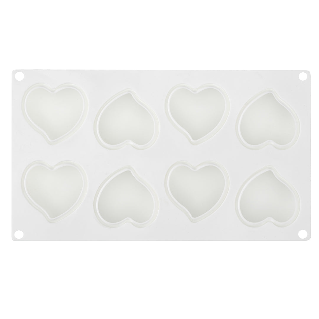 Pastry Tek Silicone Heart Baking Mold - 8-Compartment - 10 count box