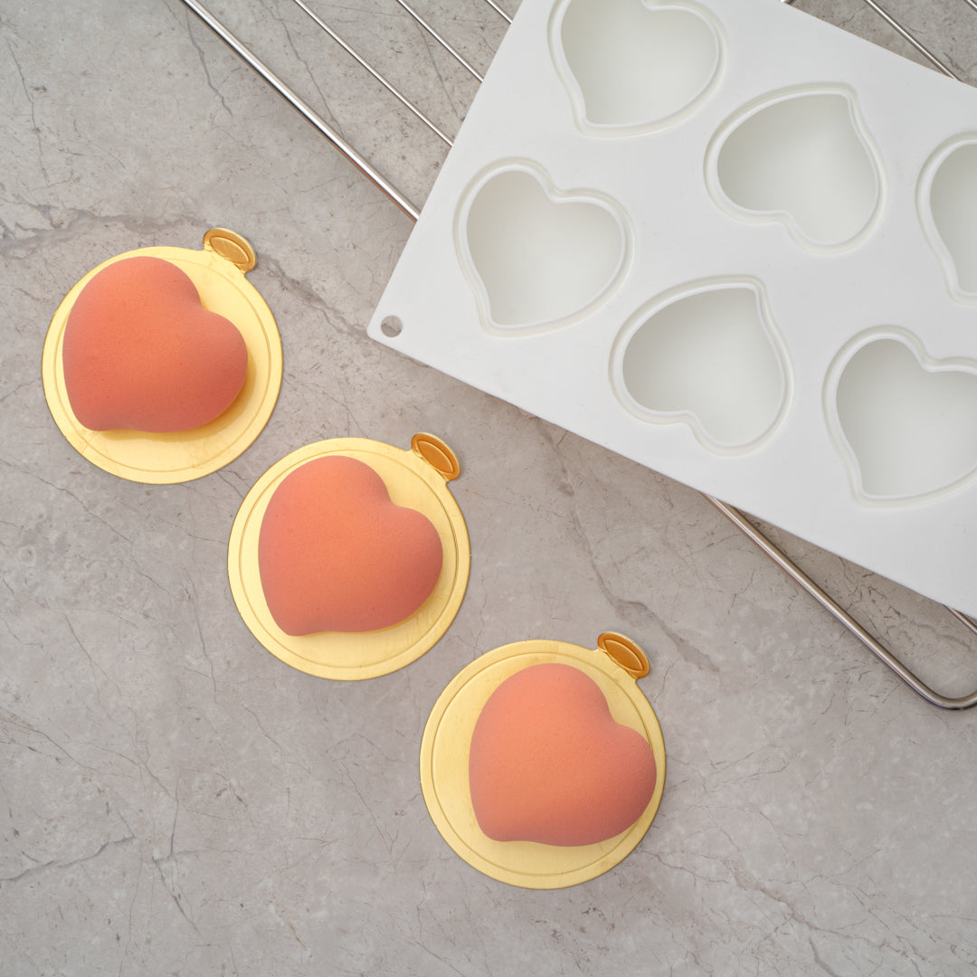 Pastry Tek Silicone Heart Baking Mold - 8-Compartment - 10 count box