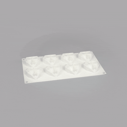 Pastry Tek Silicone Diamond Heart Baking Mold - 8-Compartment - 10 count box