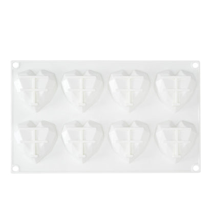 Pastry Tek Silicone Diamond Heart Baking Mold - 8-Compartment - 10 count box