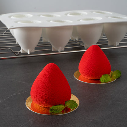 Pastry Tek Silicone Strawberry Baking Mold - 8-Compartment - 10 count box