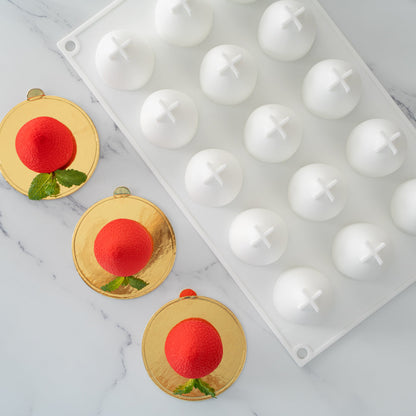 Pastry Tek Silicone Strawberry Baking Mold - 15-Compartment - 1 count box