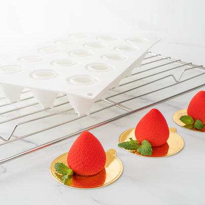 Pastry Tek Silicone Strawberry Baking Mold - 15-Compartment - 10 count box