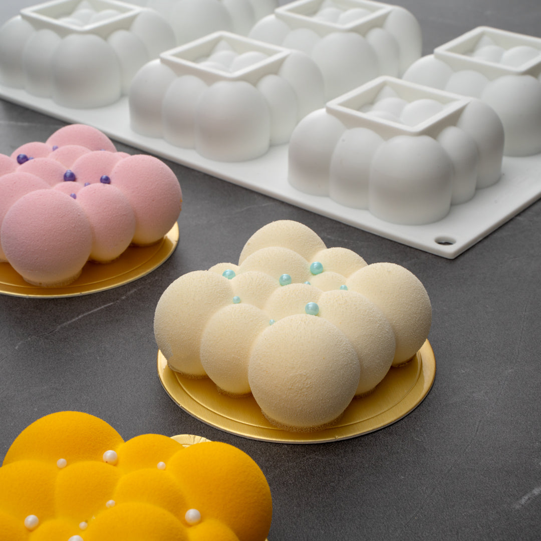 Pastry Tek Silicone Bubble Cloud Baking Mold - 6-Compartment - 10 count box