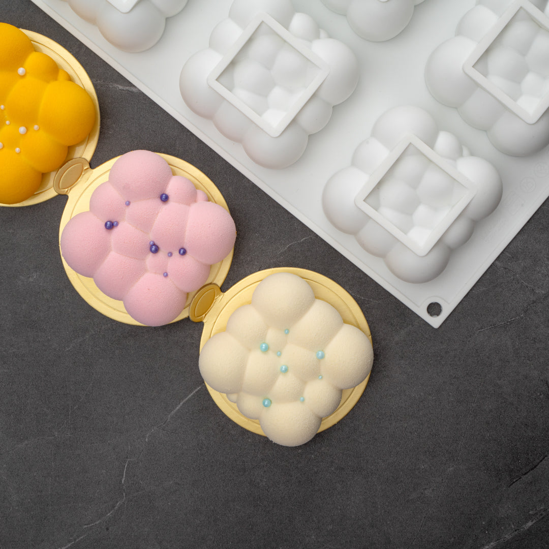 Pastry Tek Silicone Bubble Cloud Baking Mold - 6-Compartment - 10 count box