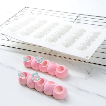Pastry Tek Silicone Flower Strip Baking Mold - 6-Compartment - 1 count box