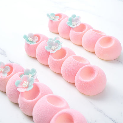 Pastry Tek Silicone Flower Strip Baking Mold - 6-Compartment - 1 count box
