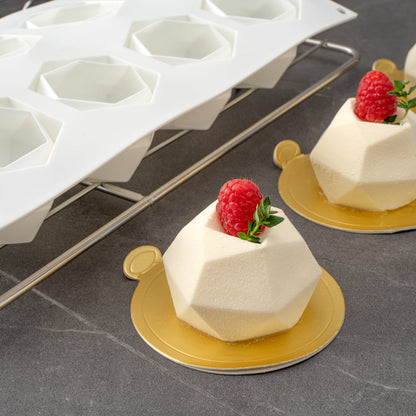 Pastry Tek Silicone Diamond Sphere Baking Mold - 8-Compartment - 1 count box