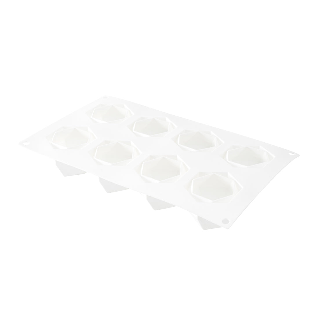Pastry Tek Silicone Diamond Sphere Baking Mold - 8-Compartment - 1 count box