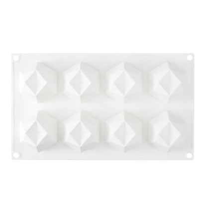 Pastry Tek Silicone Diamond Sphere Baking Mold - 8-Compartment - 1 count box