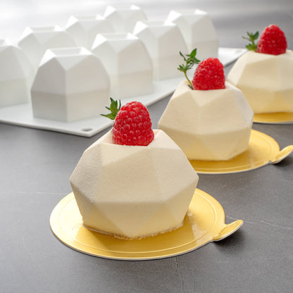 Pastry Tek Silicone Diamond Sphere Baking Mold - 8-Compartment - 1 count box