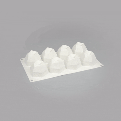 Pastry Tek Silicone Diamond Sphere Baking Mold - 8-Compartment - 10 count box