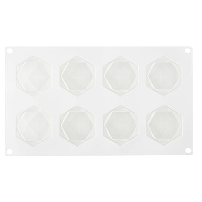 Pastry Tek Silicone Diamond Sphere Baking Mold - 8-Compartment - 10 count box