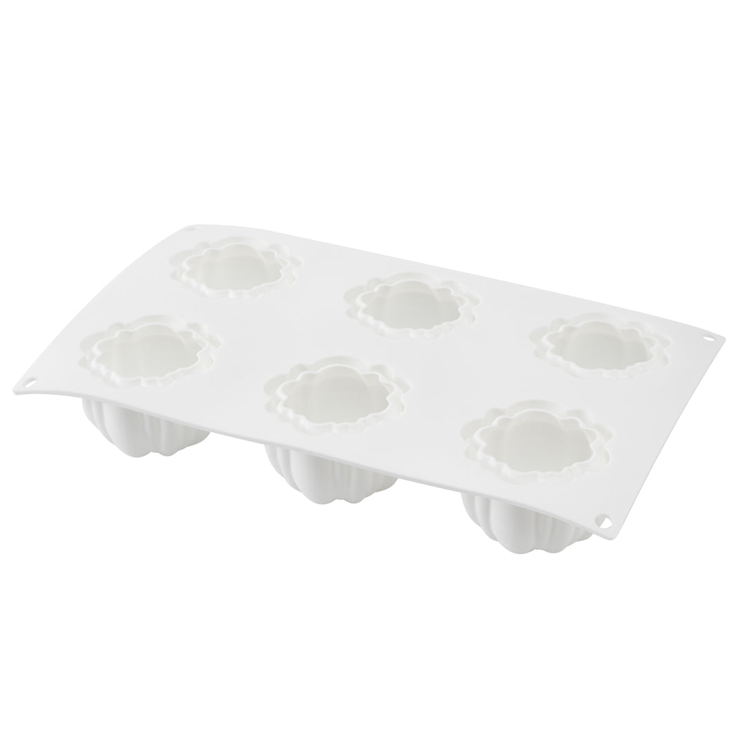 Pastry Tek Silicone Pumpkin Baking Mold - 6-Compartment - 1 count box