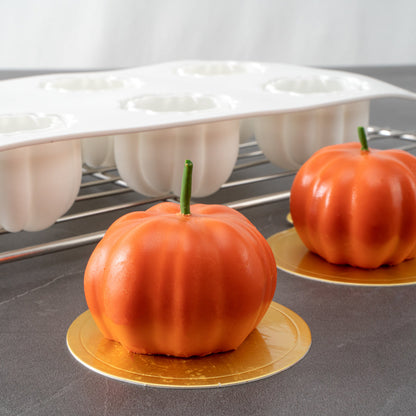 Pastry Tek Silicone Pumpkin Baking Mold - 6-Compartment - 1 count box