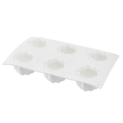 Pastry Tek Silicone Pumpkin Baking Mold - 6-Compartment - 10 count box