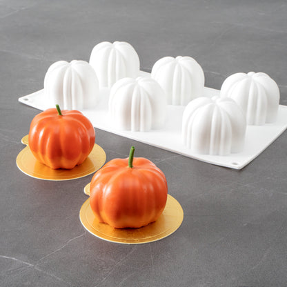 Pastry Tek Silicone Pumpkin Baking Mold - 6-Compartment - 10 count box