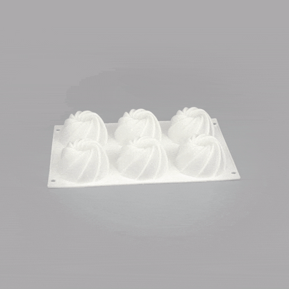 Pastry Tek Silicone Mini Bundt Cake Baking Mold - 6-Compartment - 1 count box