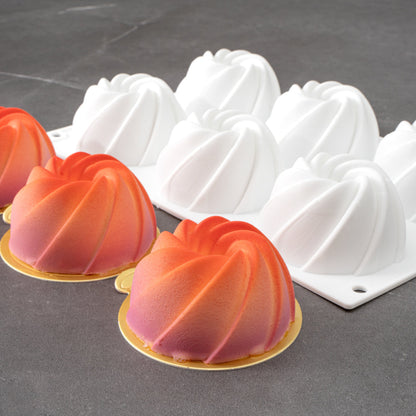 Pastry Tek Silicone Mini Bundt Cake Baking Mold - 6-Compartment - 10 count box