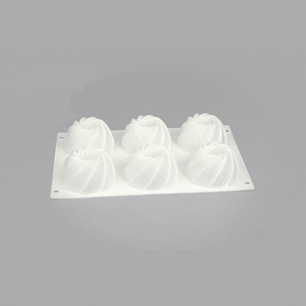 Pastry Tek Silicone Mini Bundt Cake Baking Mold - 6-Compartment - 10 count box