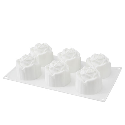 Pastry Tek Silicone Rose Baking Mold - 6-Compartment - 1 count box