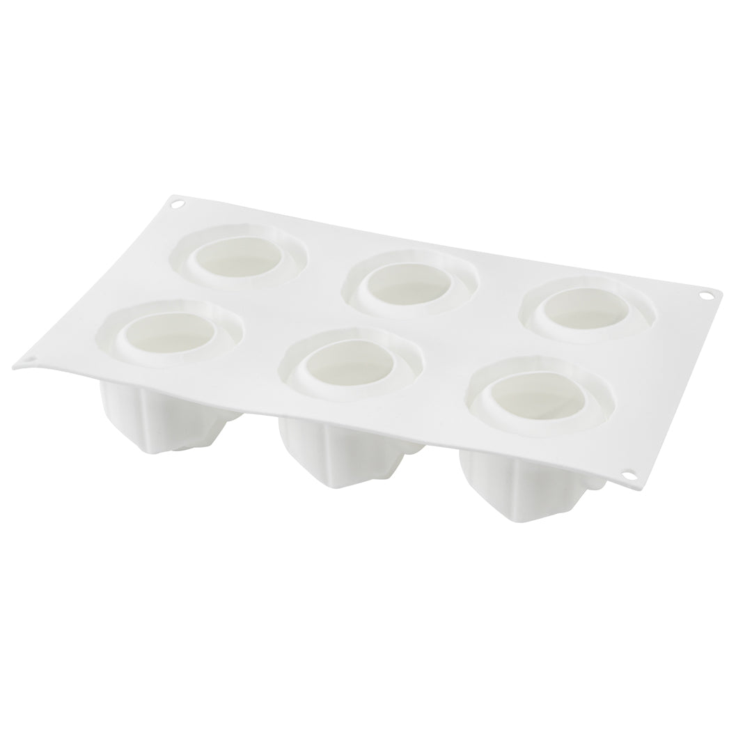 Pastry Tek Silicone Rose Baking Mold - 6-Compartment - 1 count box