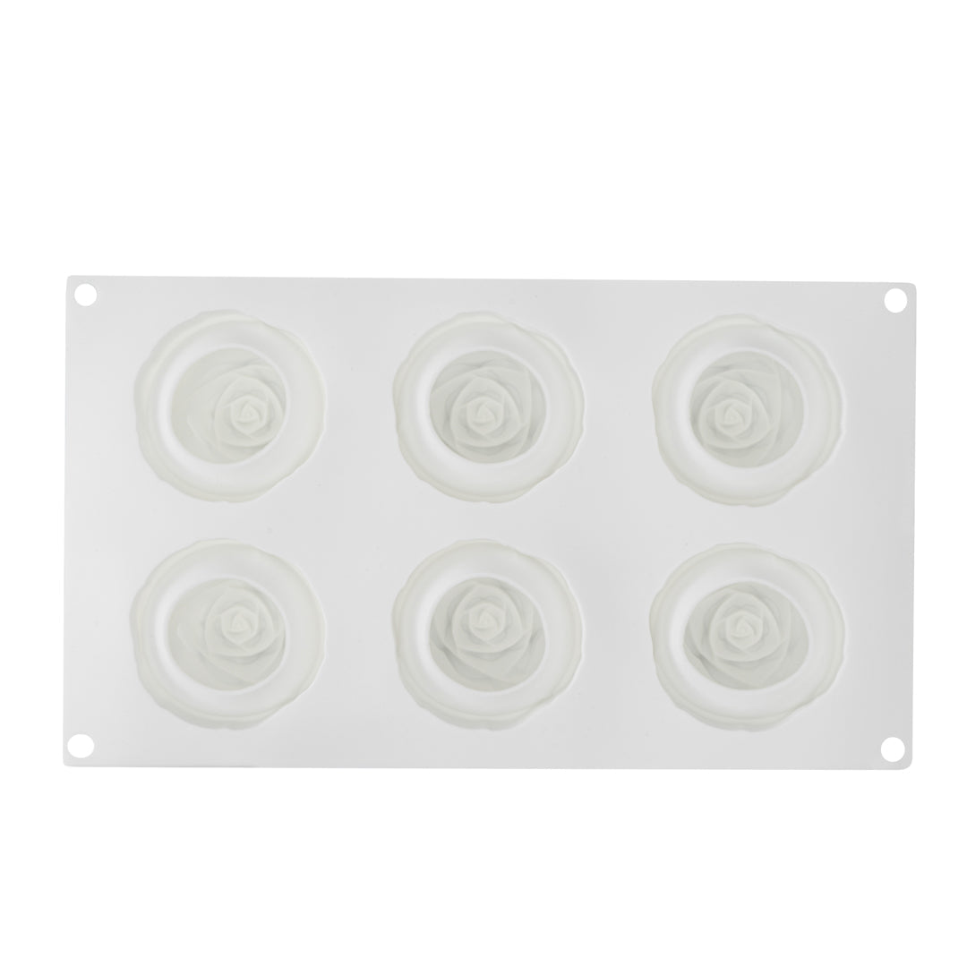 Pastry Tek Silicone Rose Baking Mold - 6-Compartment - 1 count box