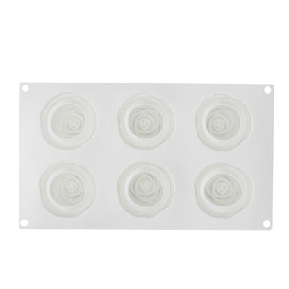 Pastry Tek Silicone Rose Baking Mold - 6-Compartment - 1 count box