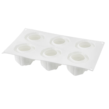 Pastry Tek Silicone Rose Baking Mold - 6-Compartment - 10 count box