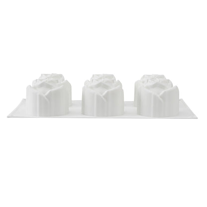 Pastry Tek Silicone Rose Baking Mold - 6-Compartment - 10 count box