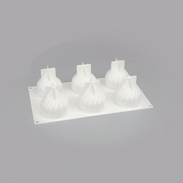 Pastry Tek Silicone Spiral Baking Mold - 6-Compartment - 10 count box