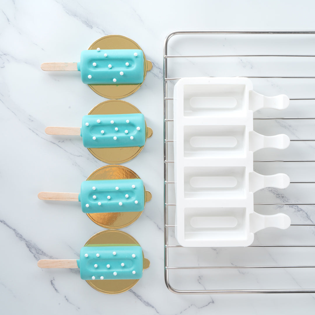 Pastry Tek Silicone Cylinder Popsicle Mold - 4-Compartment - 1 count box