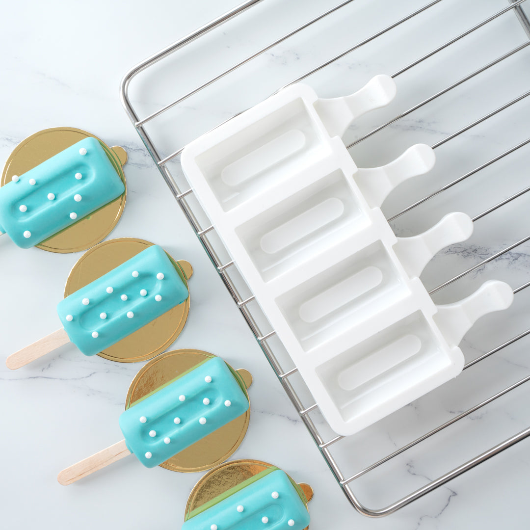 Pastry Tek Silicone Cylinder Popsicle Mold - 4-Compartment - 1 count box