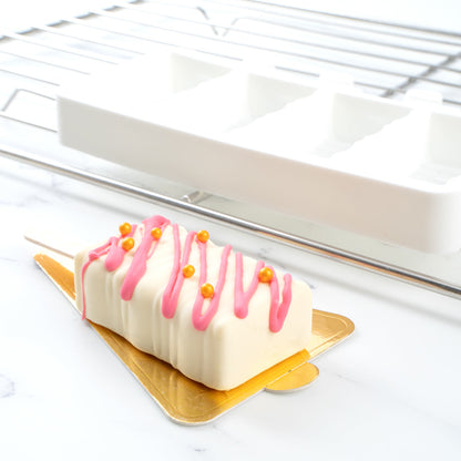 Pastry Tek Silicone Rectangle Popsicle Mold - 4-Compartment - 1 count box
