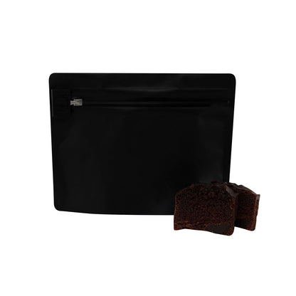 High Level Black Plastic Locking Pouch - Child-Resistant - 8" x 2 1/4" x 6" - 10 count box