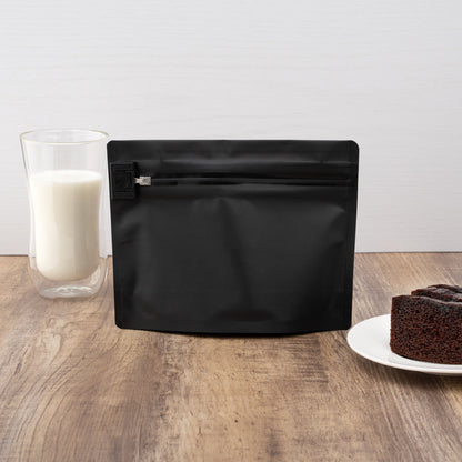 High Level Black Plastic Locking Pouch - Child-Resistant - 8" x 2 1/4" x 6" - 10 count box