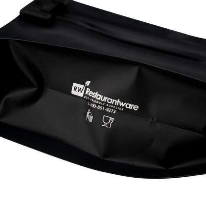 High Level Black Plastic Locking Pouch - Child-Resistant - 8" x 2 1/4" x 6" - 10 count box