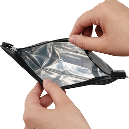 High Level Black Plastic Locking Pouch - Child-Resistant - 8" x 2 1/4" x 6" - 100 count box
