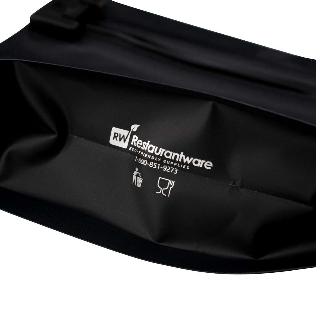 High Level Black Plastic Locking Pouch - Child-Resistant - 8" x 2 1/4" x 6" - 100 count box