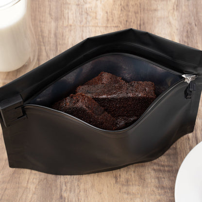 High Level Black Plastic Locking Pouch - Child-Resistant - 8" x 2 1/4" x 6" - 100 count box