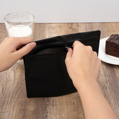 High Level Black Plastic Locking Pouch - Child-Resistant - 8" x 2 1/4" x 6" - 100 count box